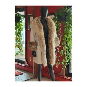 Bullock's Vintage Mink and White Leather Coat